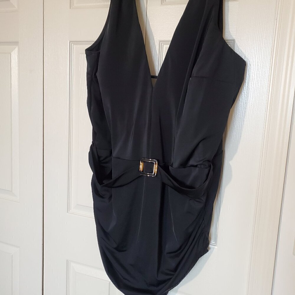 NWOT Cacique Black One Piece Swimsuit Size 36